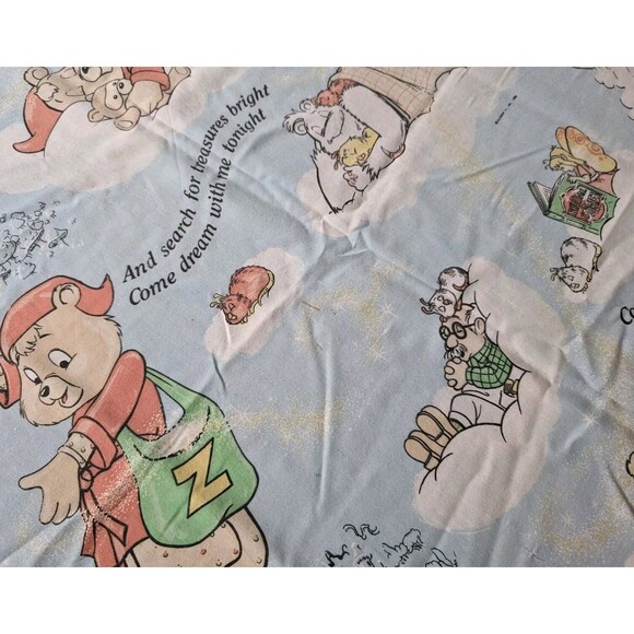 Vintage The World of Teddy Ruxpin Comforter Twin Sheet & Pillow Case Set 1985 - Picture 11 of 16